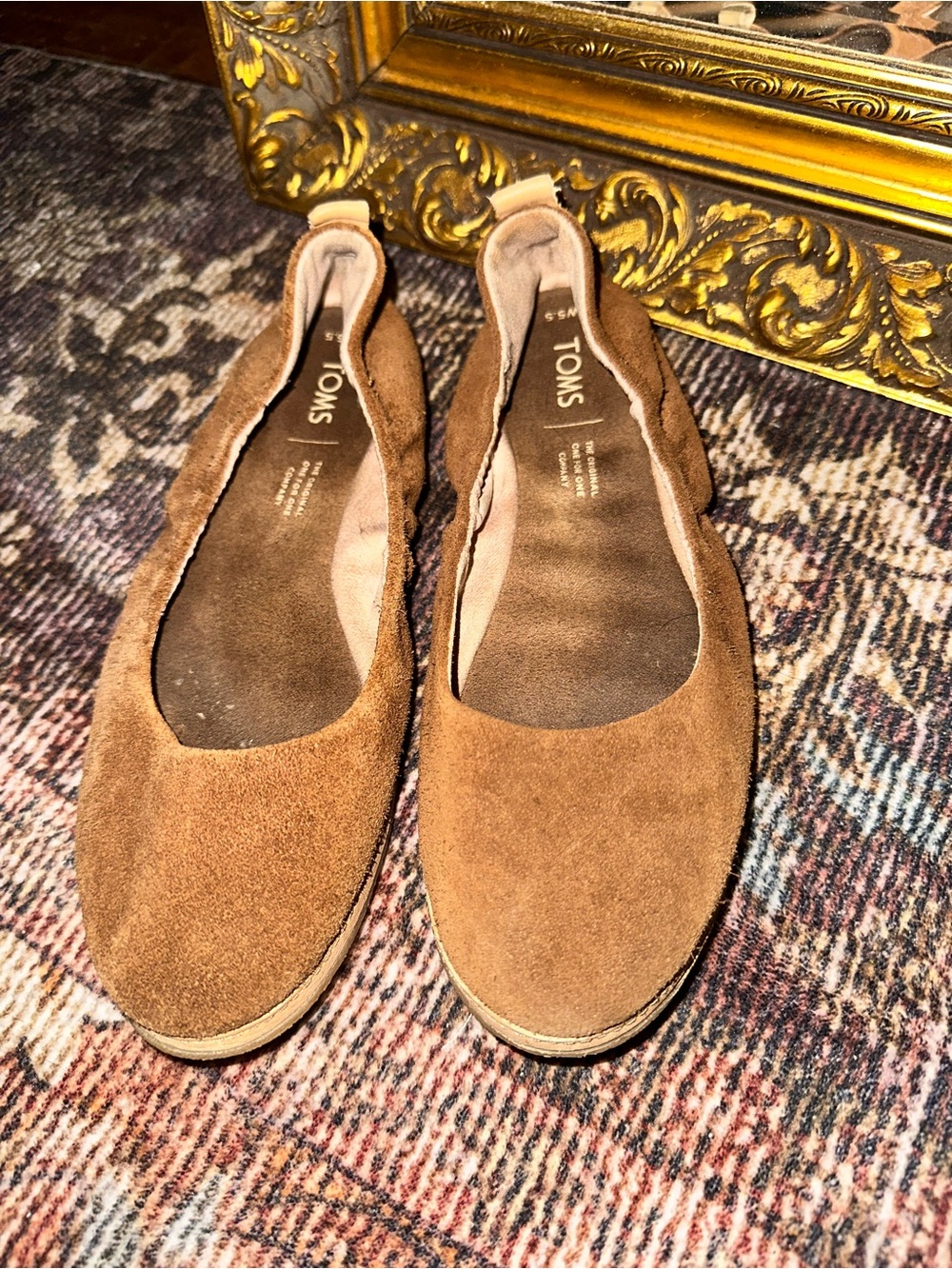 TOMS Brown Suede Ballet Flats